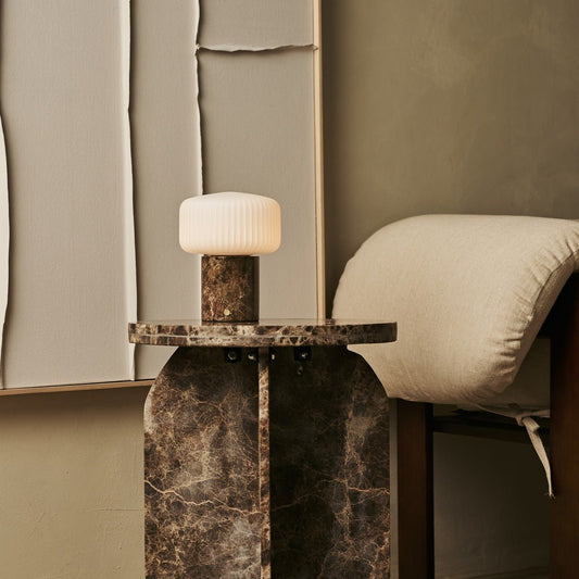 Renoir Brown / Emperador Dark – Lampe de table en Marbre