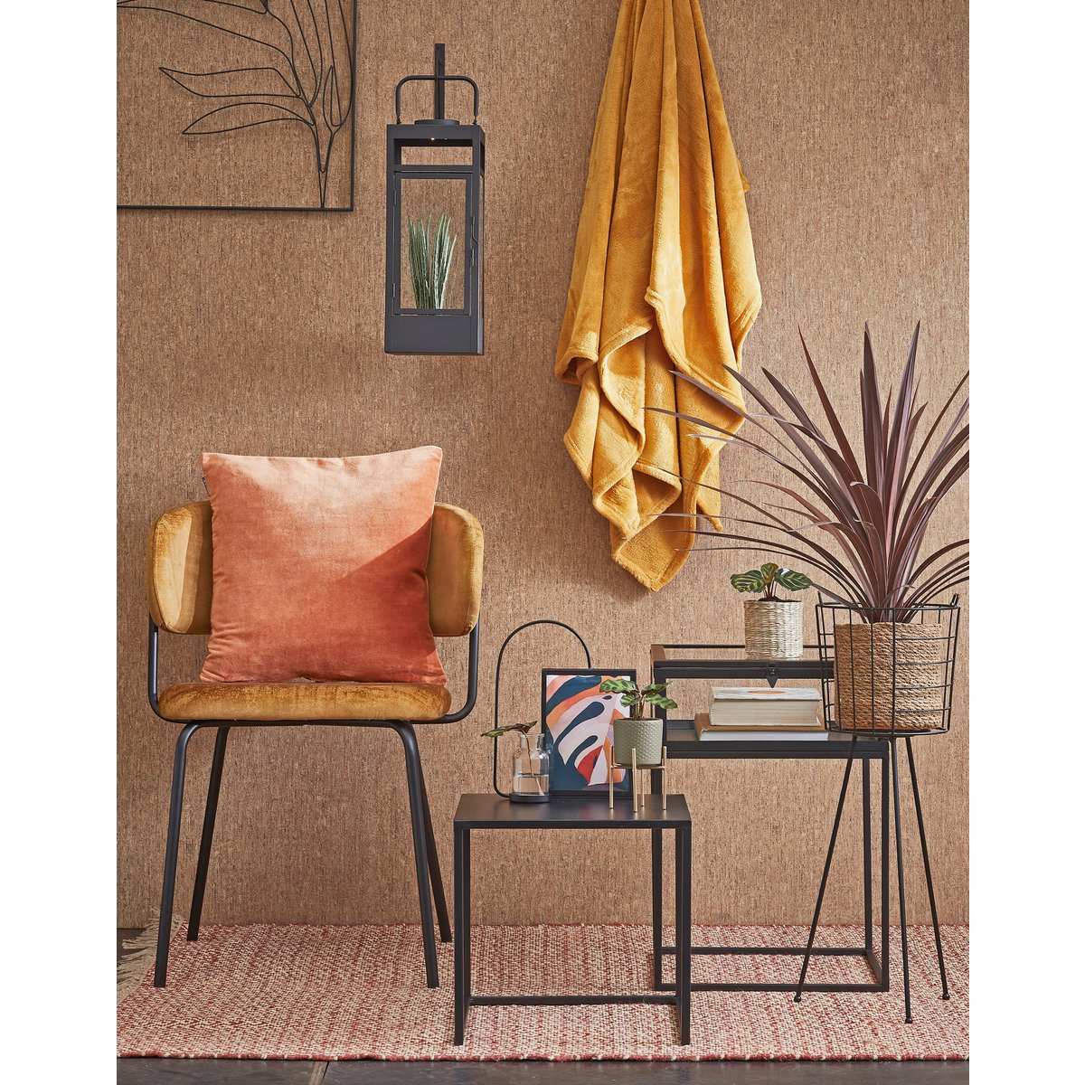 Table d'appoint Goa - Lot de 2 - L35 x l35 x H33 cm - Métal - Noir