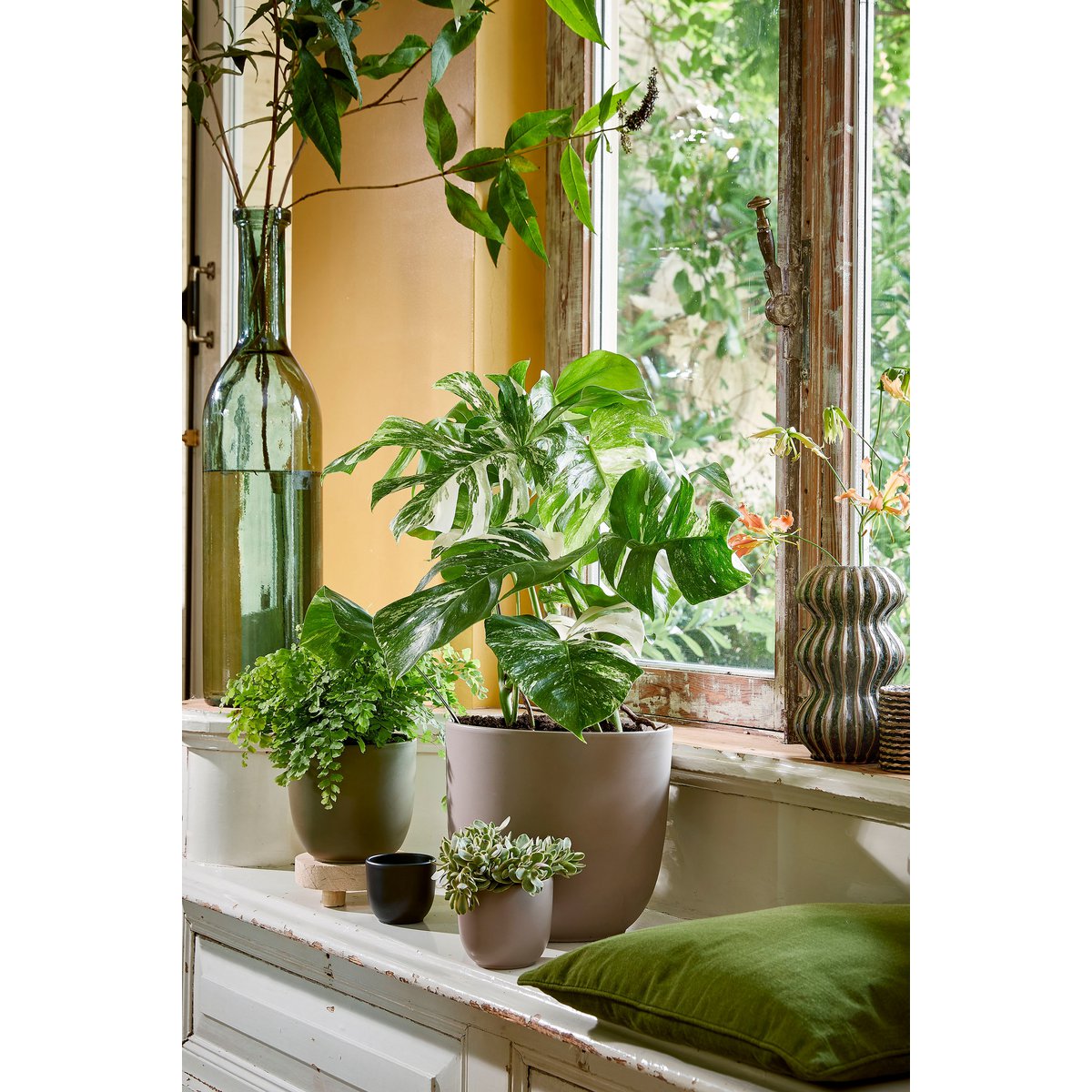 Vase Bouteille Rioja - H75 x Ø18 cm - Verre recyclé - Vert