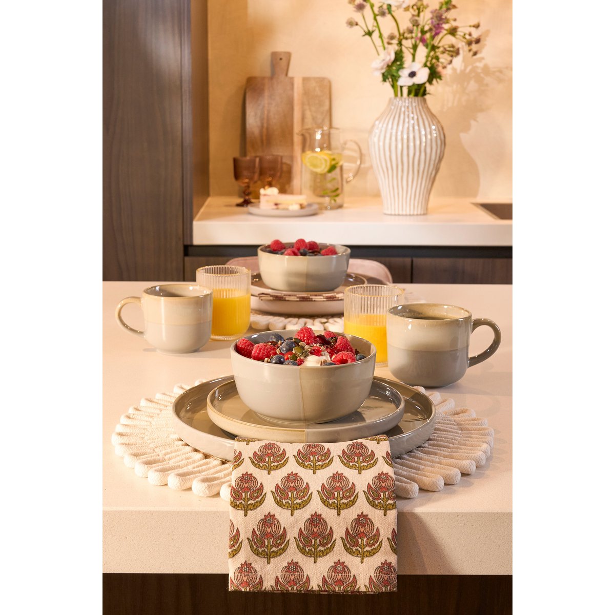 Ozzu Set 4 Persons - Stone Good - Gray