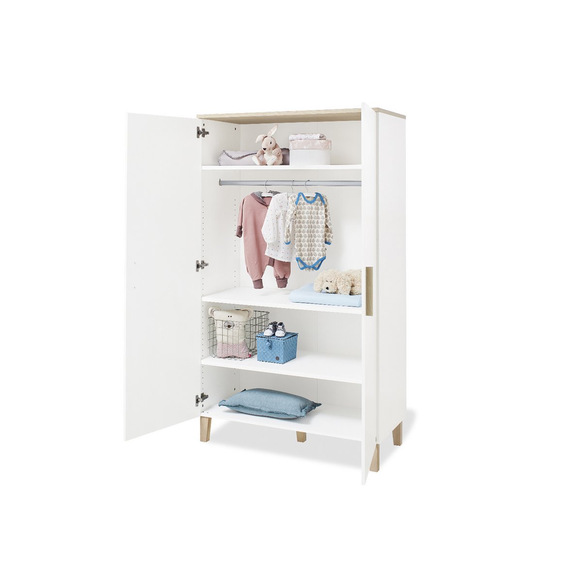 Extra large 'Lumi' nursery
3 parts: baby bed, extra large changing table, 2-door wardrobe