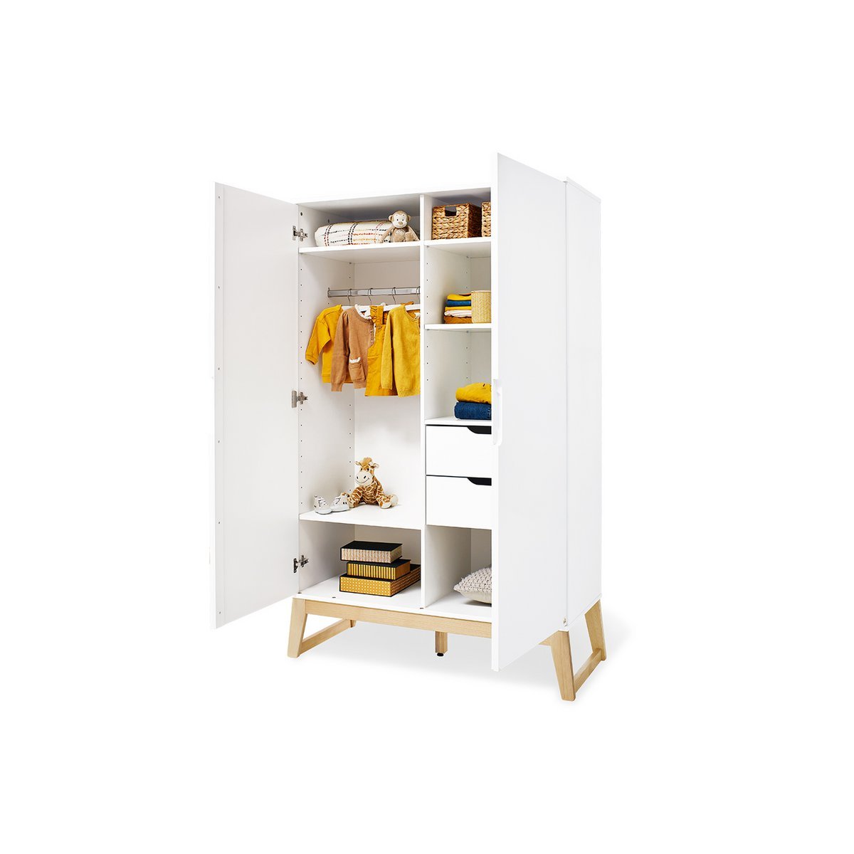 'Bridge' nursery box large, incl. shelf
4 pieces: baby bed, large changing table, 2-door wardrobe, wall shelf