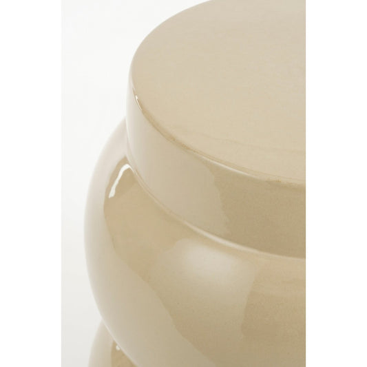 Table d'appoint Vendi / H40 x Ø35 cm - Céramique - Crème