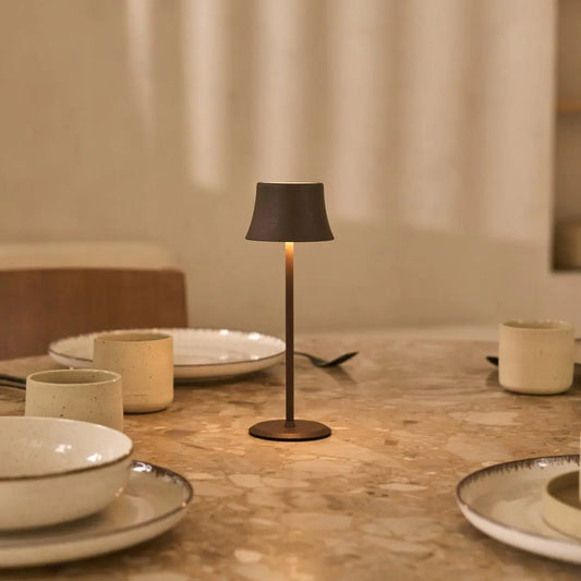Willy Mini Moka Brown Rechargeable Table Lamp – Stylish, Dimmable, 60 Hour Battery Life