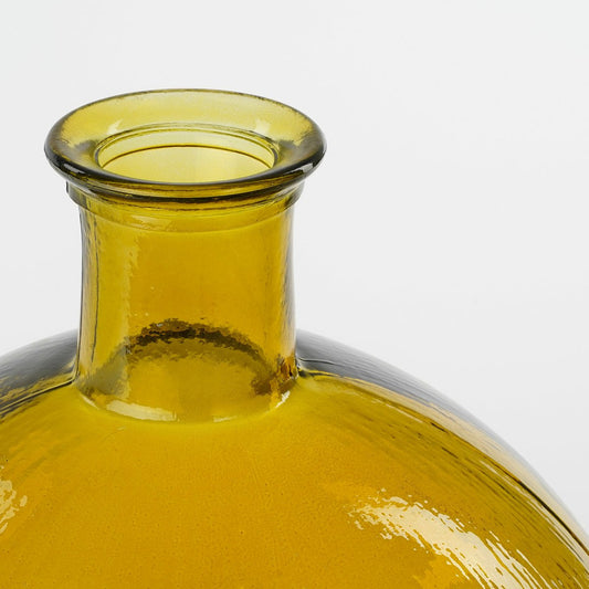 Vase Bouteille Firenza - H42 x Ø34 cm - Verre recyclé - Ocre