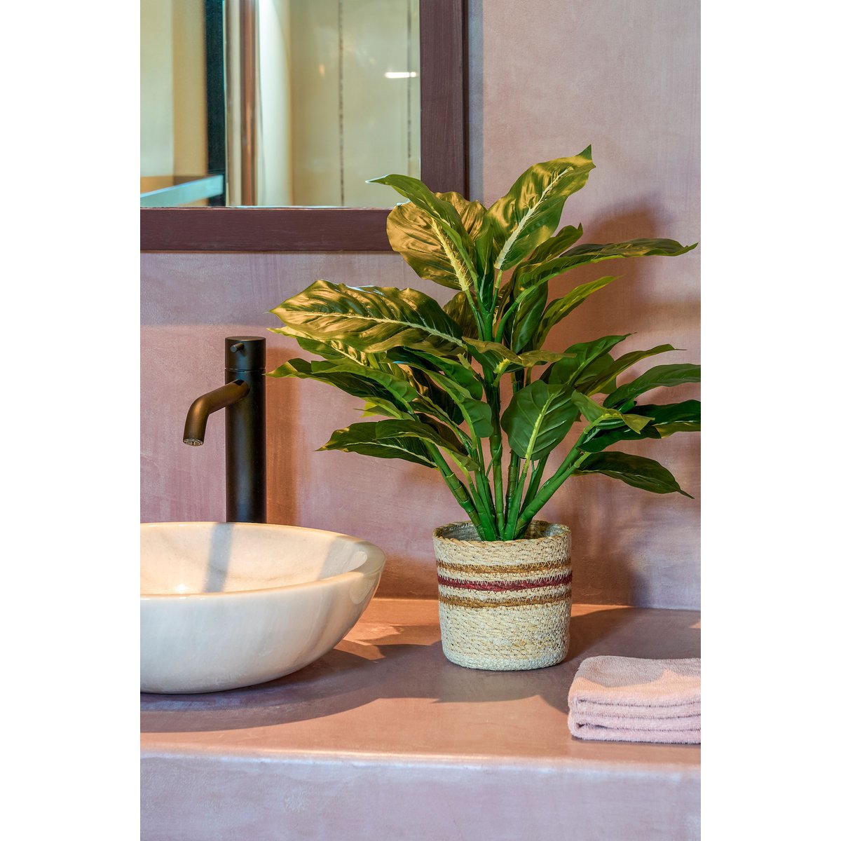 Artificial Evergreen Plant in Stan Flower Pot - H49 x Ø40 cm - Green