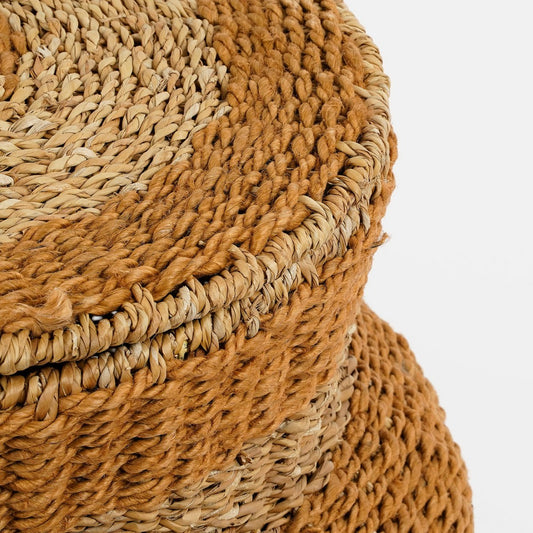 Panier de Rangement avec Couvercle Tacoma - H48 x Ø55 cm - Jute - Jaune