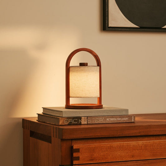 Rechargeable River Chestnut Wood Lamp - Dimmable and Cordless Light