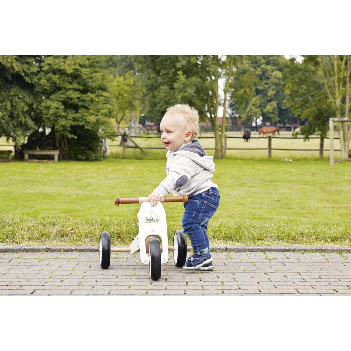 Mini tricycle 'Charlie', blanc/naturel