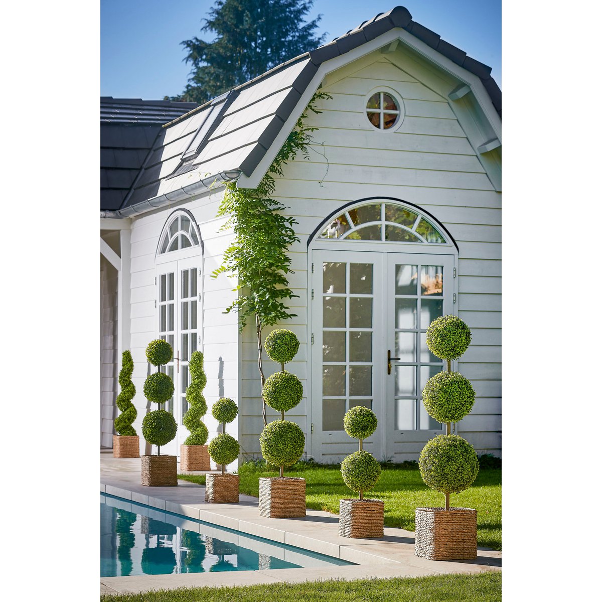 Buxe arbre artificiel en spirale - H120 x Ø25 cm - vert