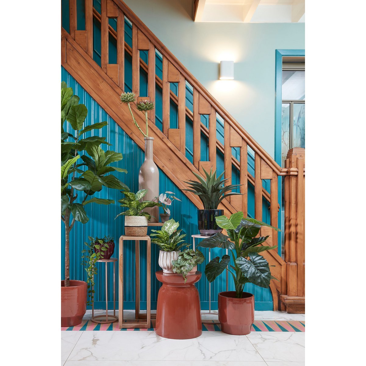 Table d'Appoint Stage - H45 x Ø35 cm - Ciment - Orange