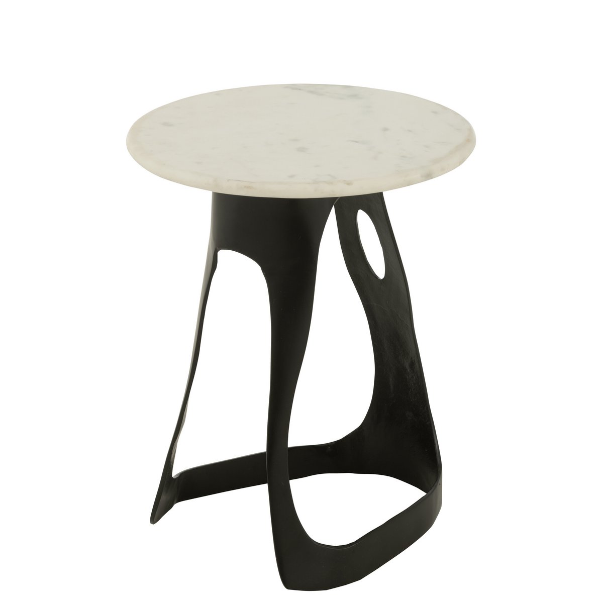 Table d'appoint - aluminium/pierre - noir/blanc - L