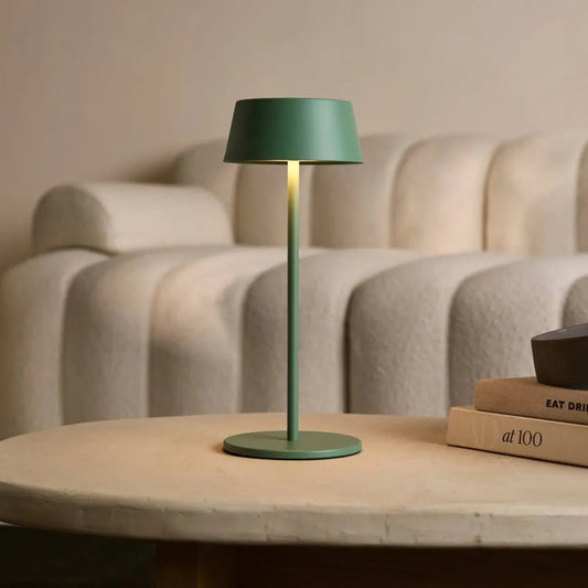 Hugo Sage Green Rechargeable Table Lamp - Stylish, Dimmable & Cordless