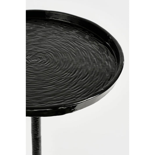 Table d'Appoint Colin - H58 x Ø34 cm - Aluminium Recyclé - 100% FSC - Noir