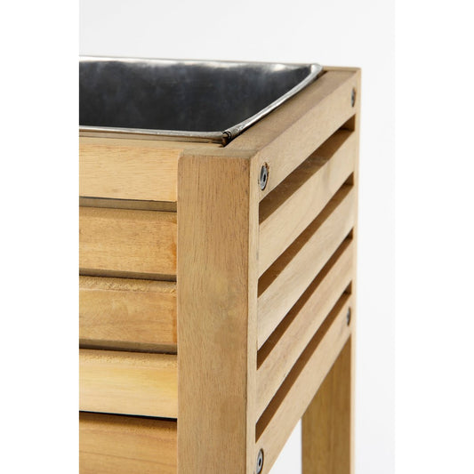 Jardinière rectangulaire Glenwood pour extérieur - L70 x l30 x H75 cm - Bois d'acacia - Marron