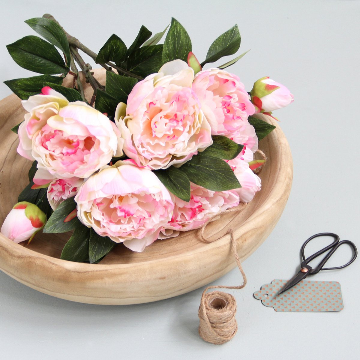Bouquet de Fleurs Artificielles Pivoine - H55 x Ø40 cm - Rose Clair
