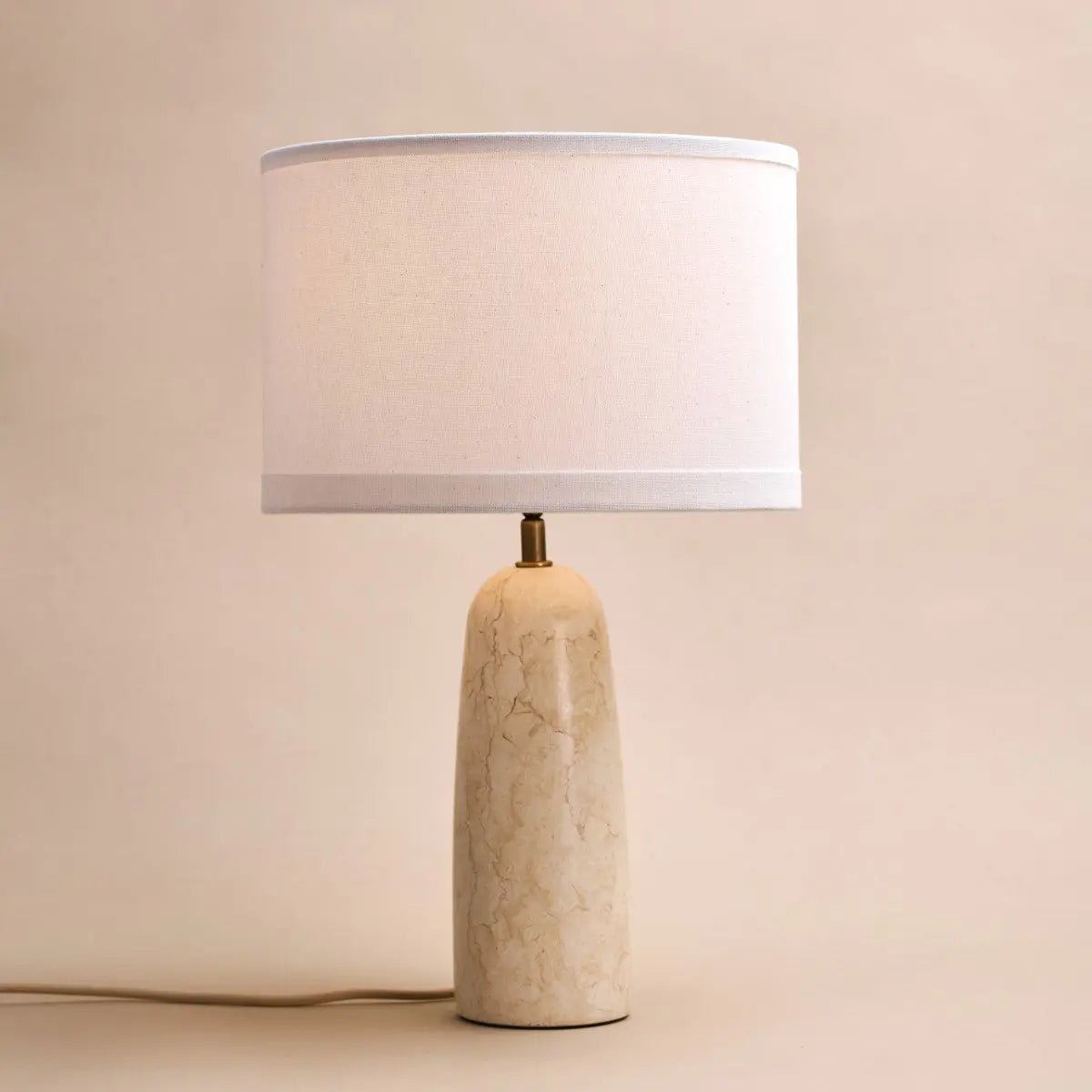 Charlotte Marble Lamp with Cotton Shade – Elegant Lighting for Your Home