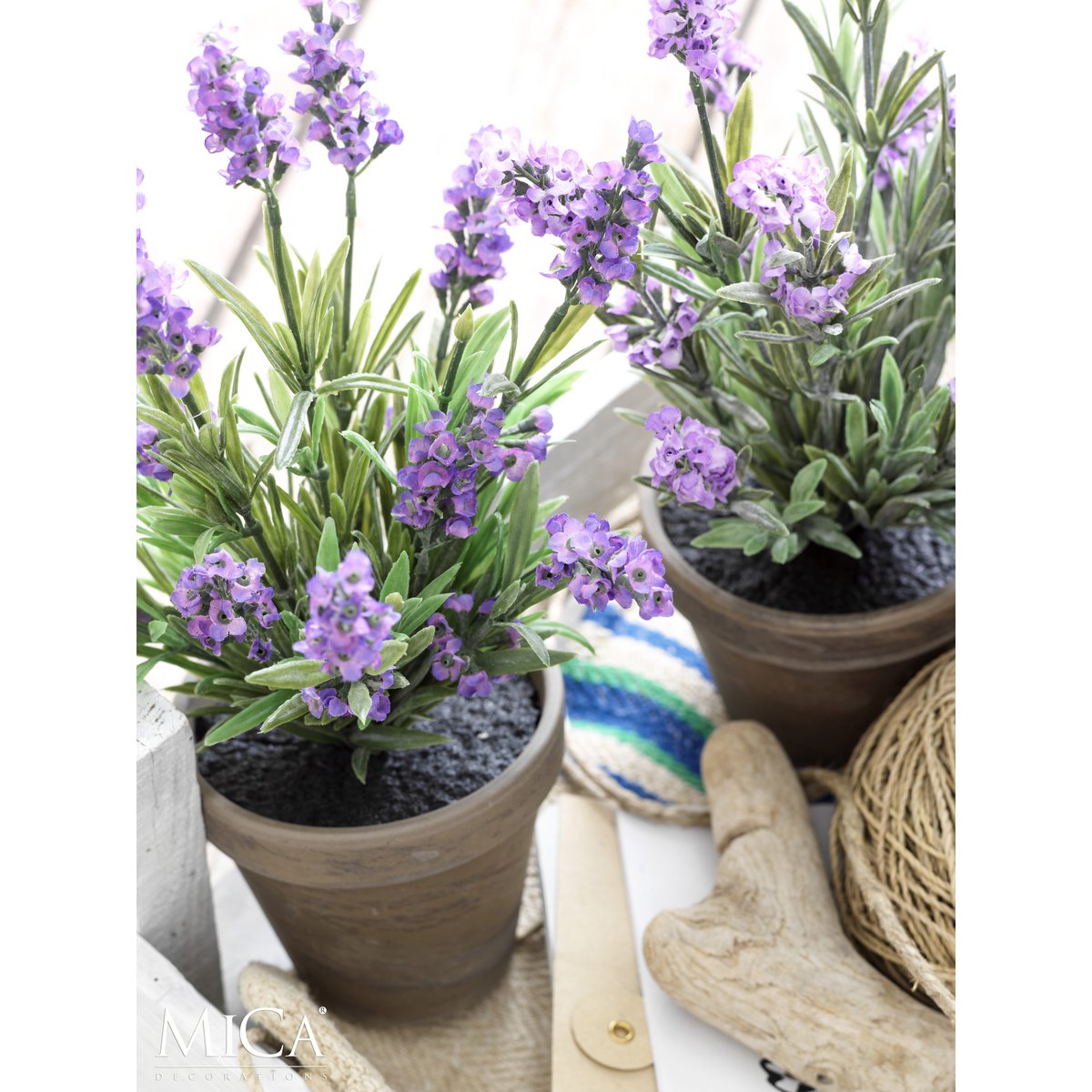 Plante de Lavande Artificielle en Pot de Fleur Stan - H33 x Ø20 cm - Violet