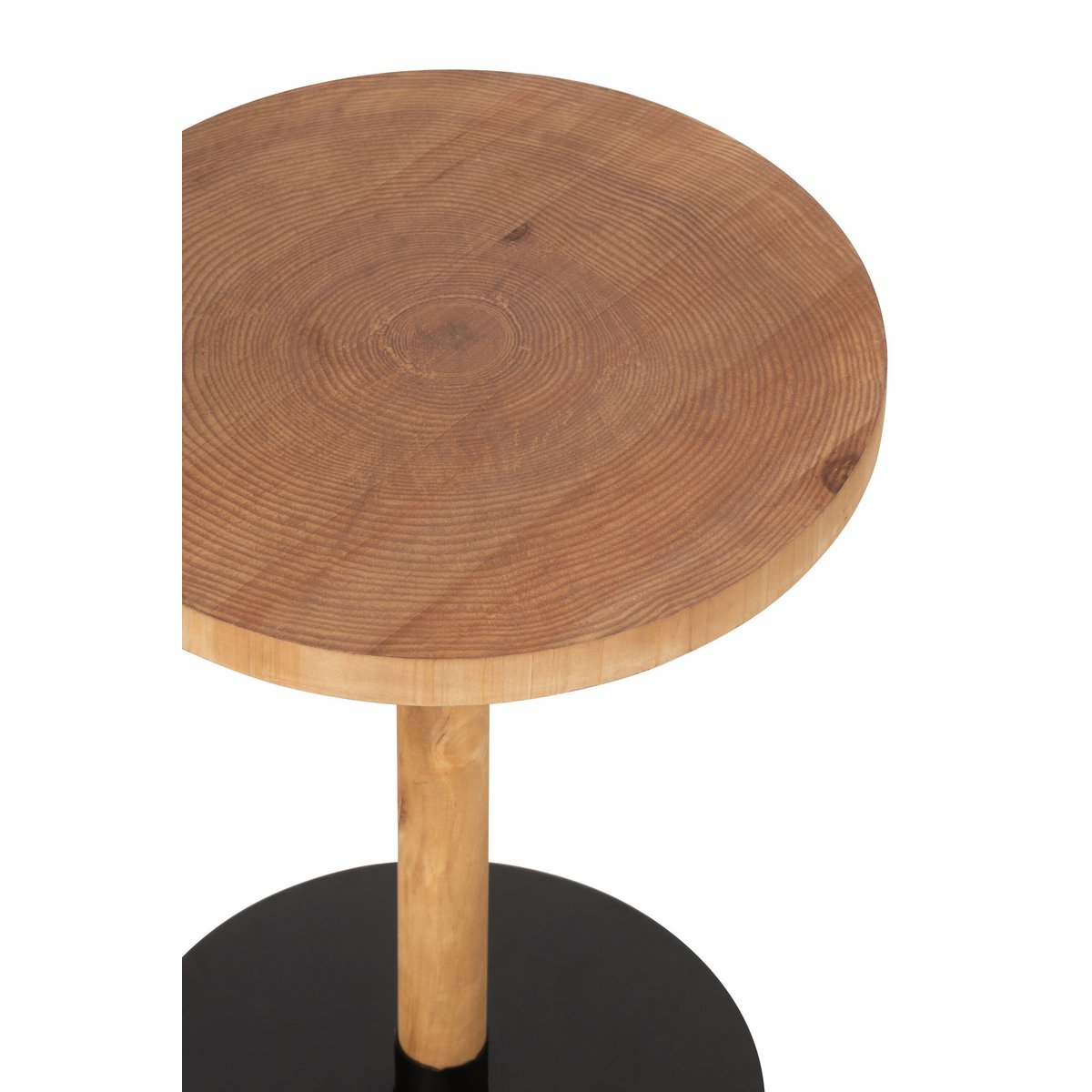 Set de 2 Tables d'appoint Ron MDF/bois de pin noir naturel