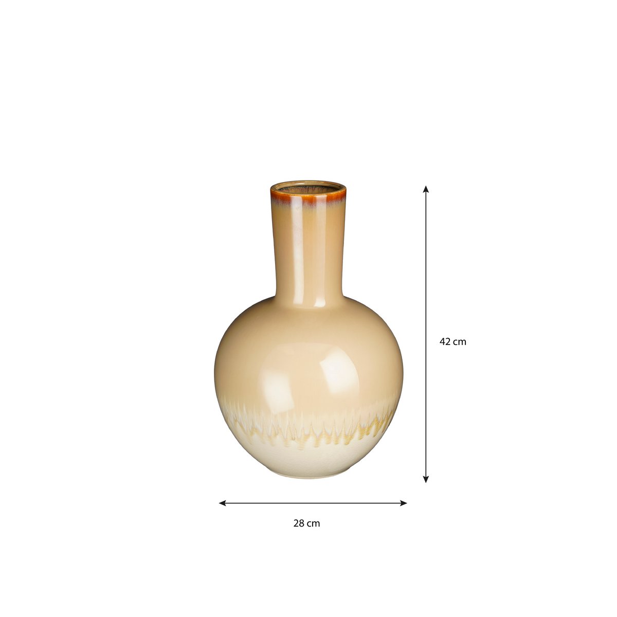 Vase Holm - H42 x Ø28 cm - Céramique - Crème