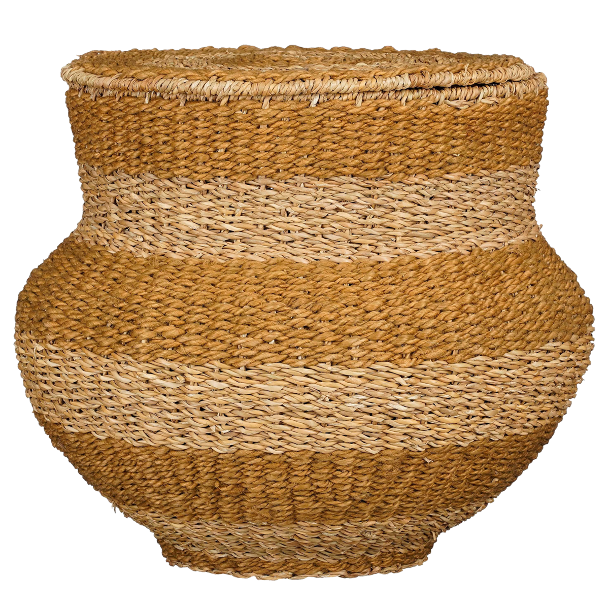 Panier de Rangement avec Couvercle Tacoma - H48 x Ø55 cm - Jute - Jaune