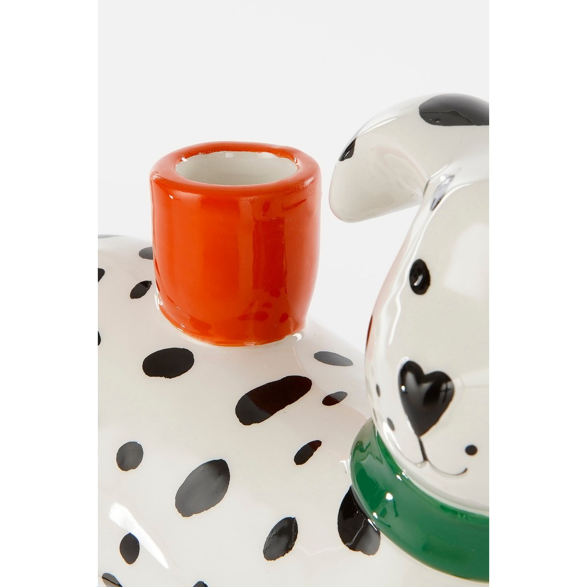 Bougeoir Chien - L26 x L11 x H27 cm - Céramique - Blanc