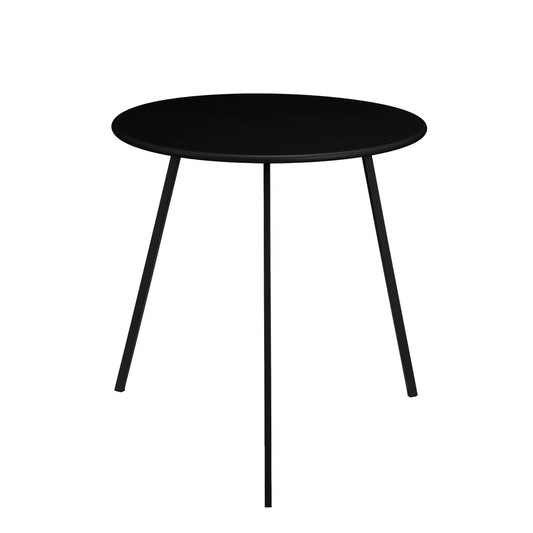 Table d'Appoint d'Extérieur Seattle - H50 x Ø50 cm - Métal - Noir
