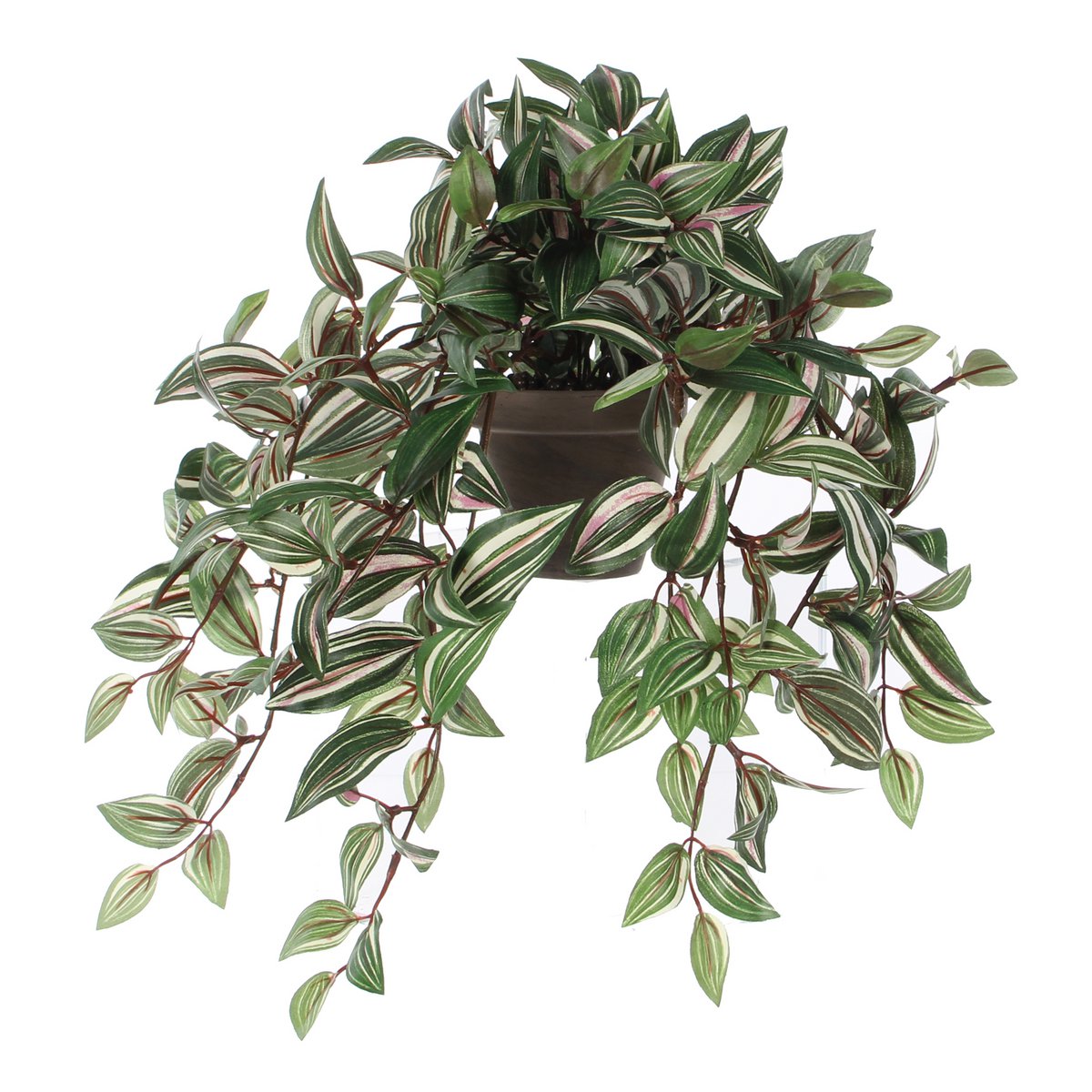 Tradescantia Plante Artificielle Suspendue en Pot de Fleur Stan - H45 x Ø25 cm - Vert