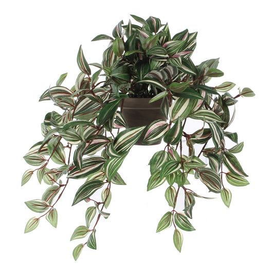 Tradescantia Plante Artificielle Suspendue en Pot de Fleur Stan - H45 x Ø25 cm - Vert