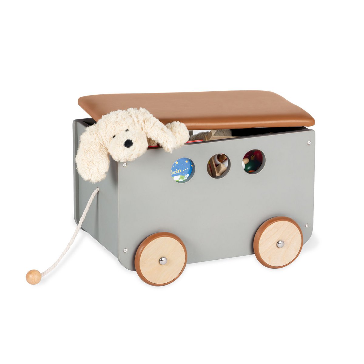 Coffre à jouets sur roulettes 'Jim', gris