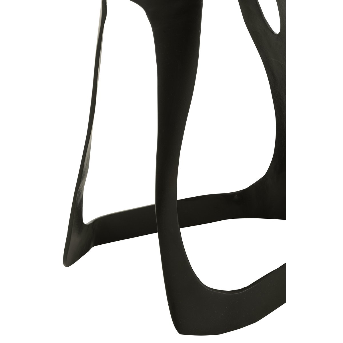 Table d'appoint - aluminium/pierre - noir/blanc - L