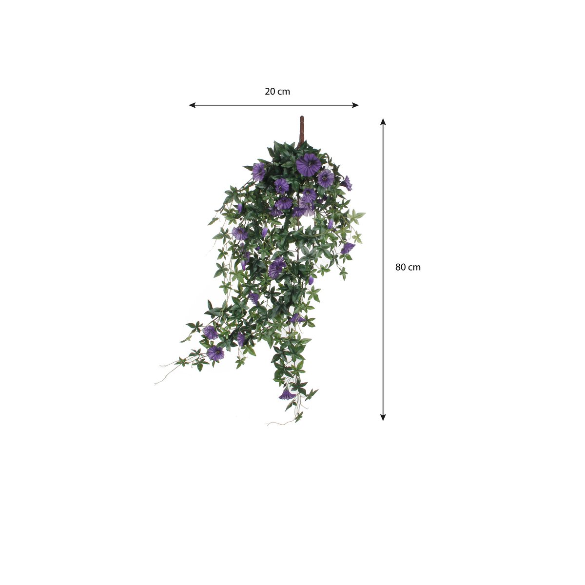 Plante Artificielle Pétunia Suspendue - L15 x l20 x H80 cm - Violet foncé