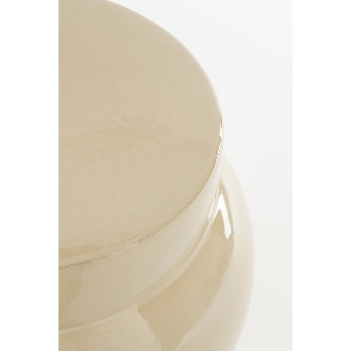 Table d'appoint Vendi / H40 x Ø35 cm - Céramique - Crème