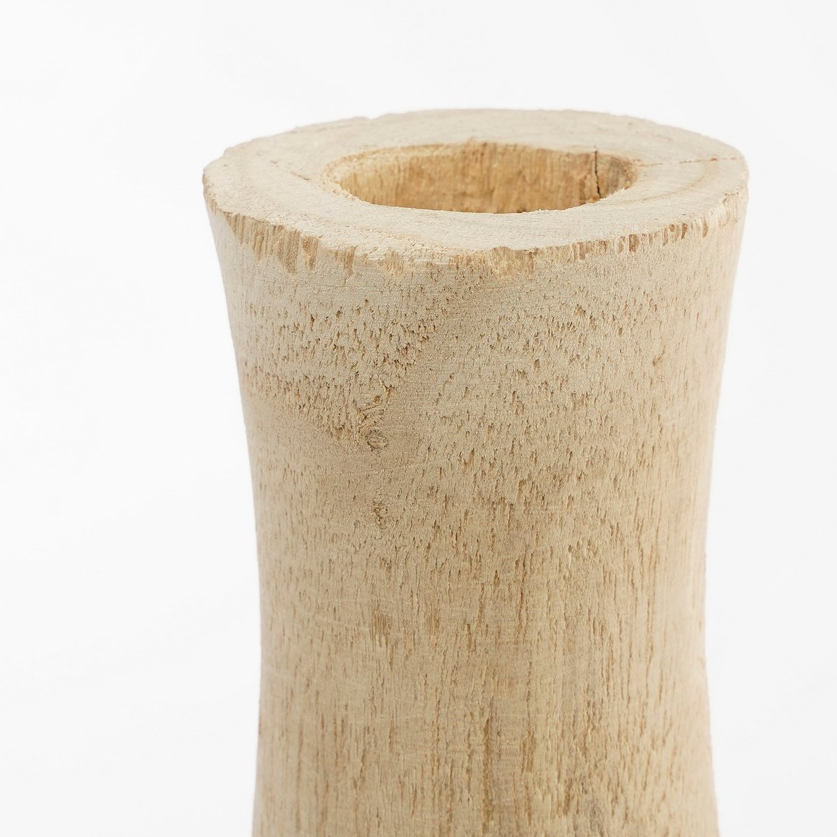 Vase Pia / H47 x Ø13 cm - Bois de Paulownia - Marron clair