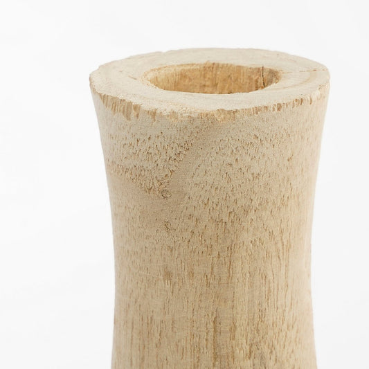 Vase Pia / H47 x Ø13 cm - Bois de Paulownia - Marron clair