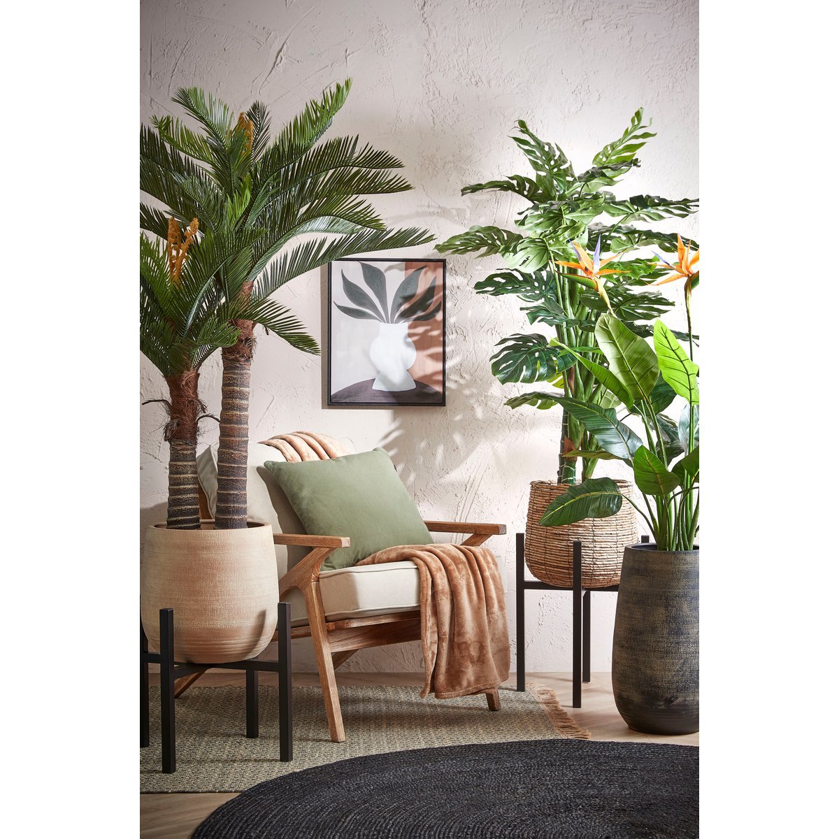 Cycas Palm Art Plant - H150 X Ø100 cm - vert