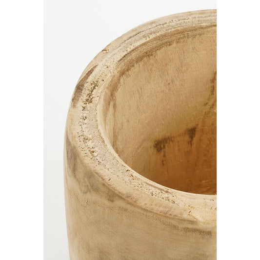 Pia Flowerpot - H24 X Ø24 cm - Paulowniahout - brun clair