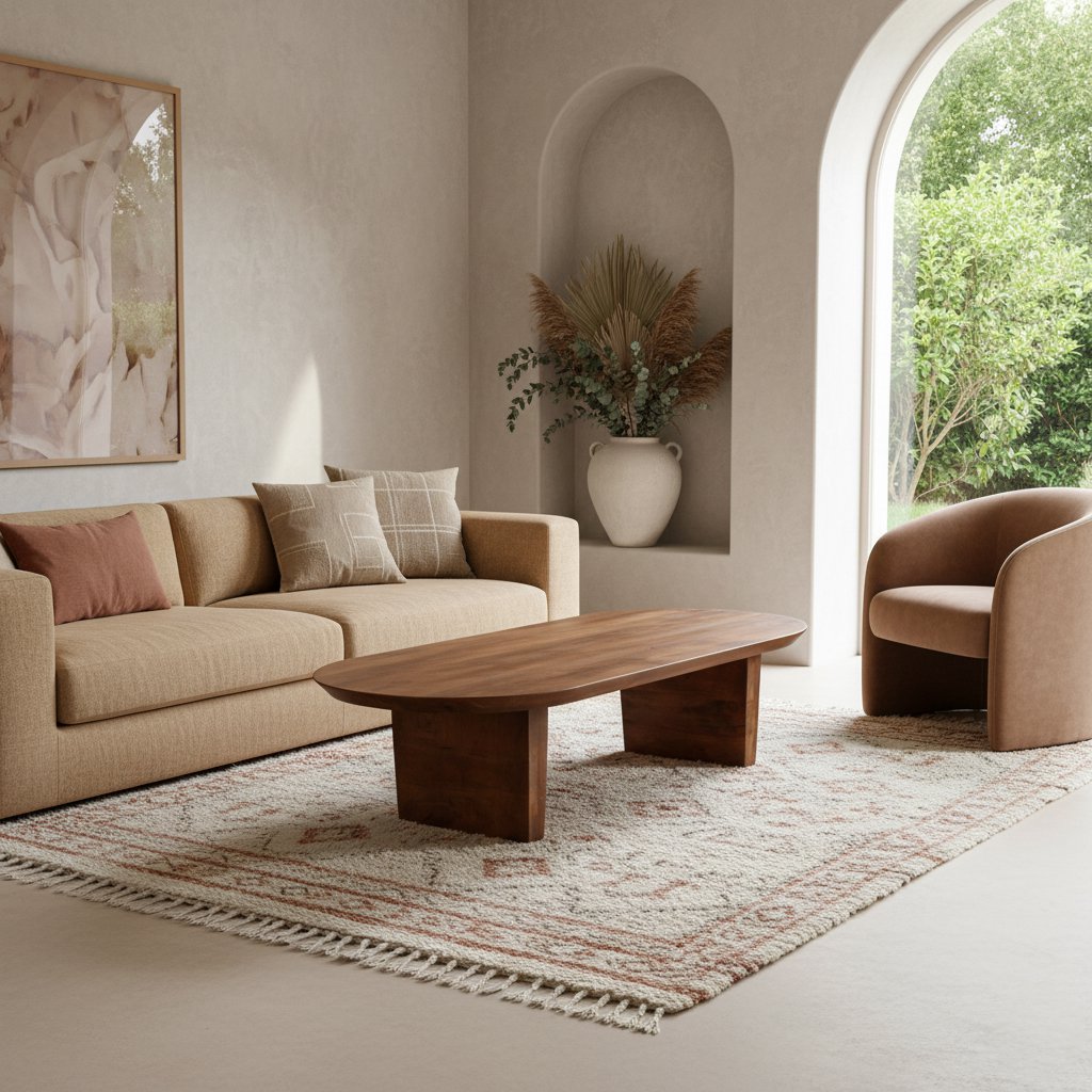 Table basse de bullnose marron