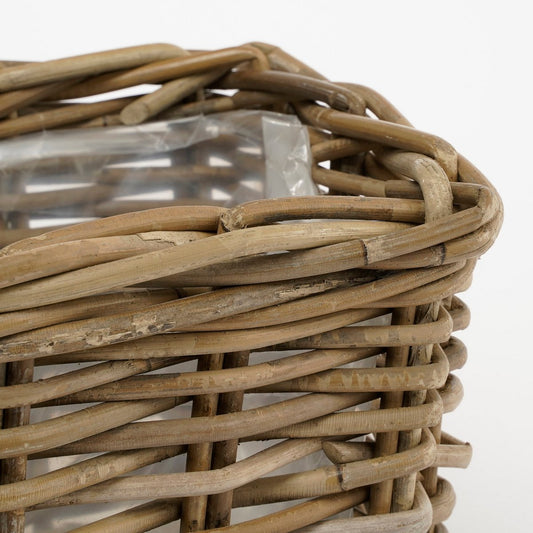 Panier à Plantes d'Extérieur Marcia - Lot de 3 - L40 x L23 x H20 cm - Rotin - Gris