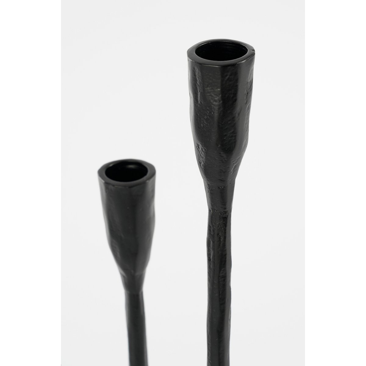 Bougeoir Christy - L23 x L23 x H44 cm - Aluminium - Noir