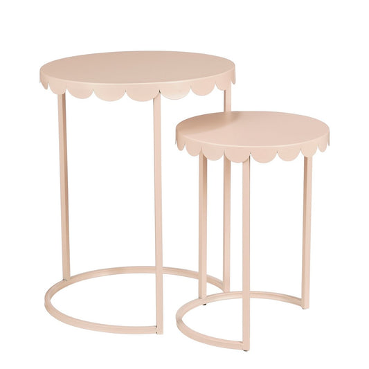 Table d'appoint Lara - Ensemble de 2 - H51 X Ø40 cm - Métal - rose clair