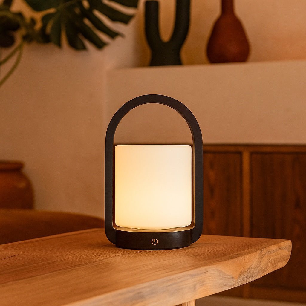 Lampe en bois George marron foncé – rechargeable, variable et portable