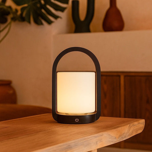 Lampe en bois George marron foncé – rechargeable, variable et portable