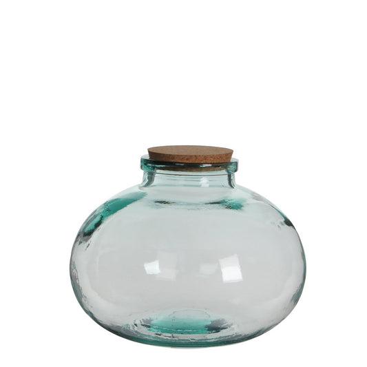 Vase Olly - H23 x Ø29 cm - Verre recyclé - Transparent