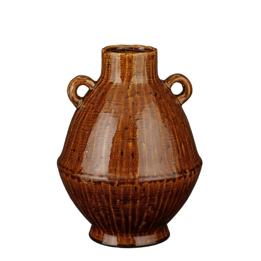 Vase Elena - H34 x Ø26 cm - Céramique - Marron