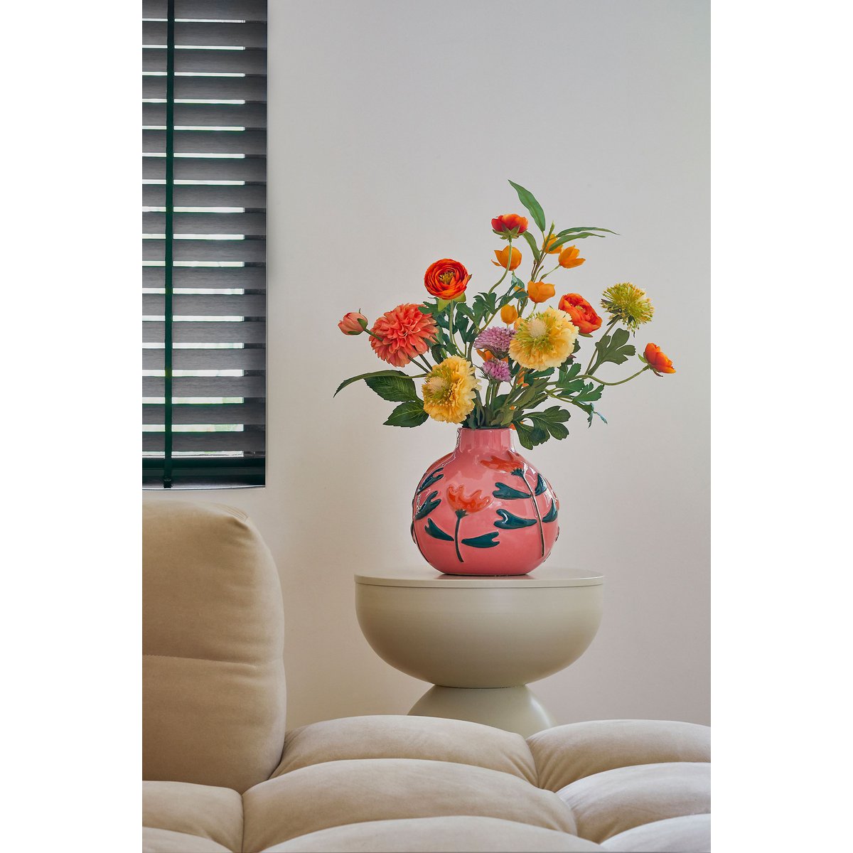 Ava Vase - H20 X Ø20 cm - Céramique - Rose