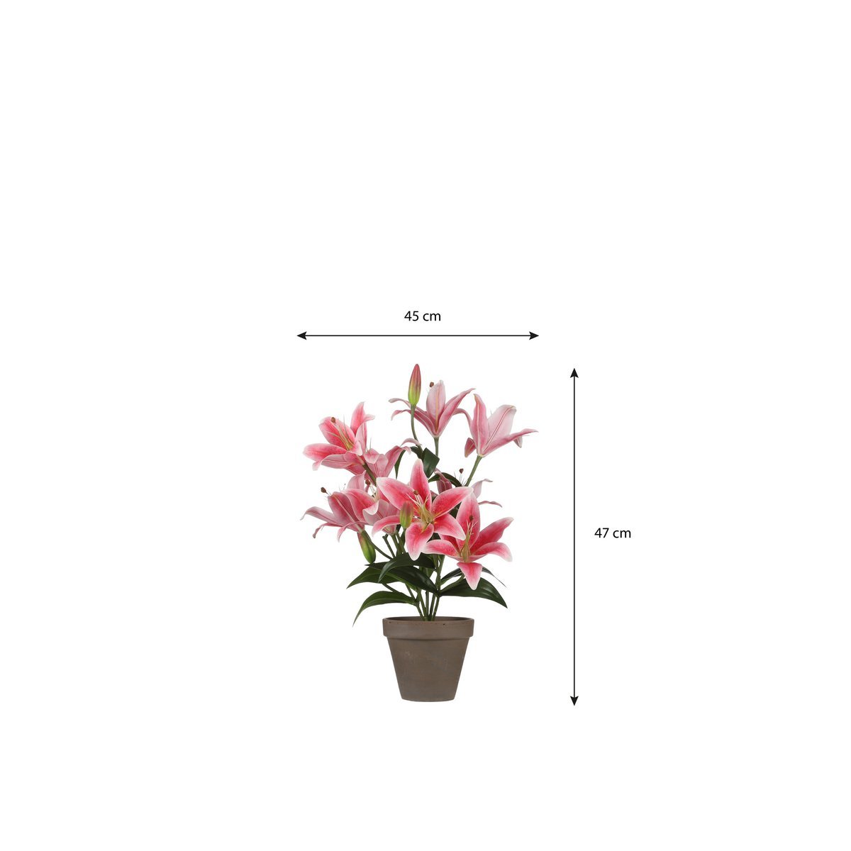 Plante de Lys Tigré Artificiel en Pot de Fleur Stan - H47 x Ø45 cm - Fuchsia