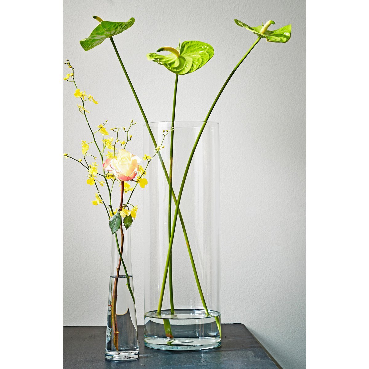 Vase Carly - H55 x Ø19 cm - Cylindre - Transparent