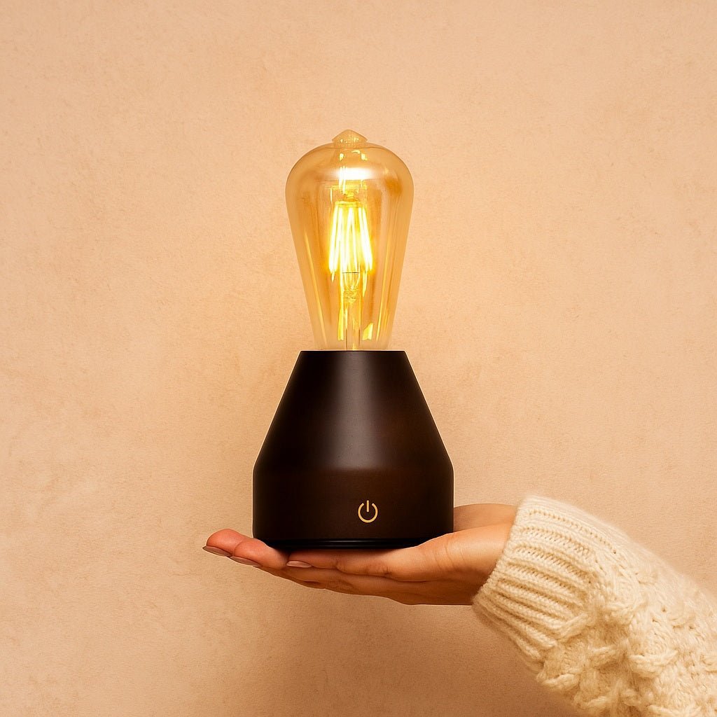 Lampe de table LED rechargeable marron foncé Zavi – Sans fil, à intensité variable, batterie de 80 heures