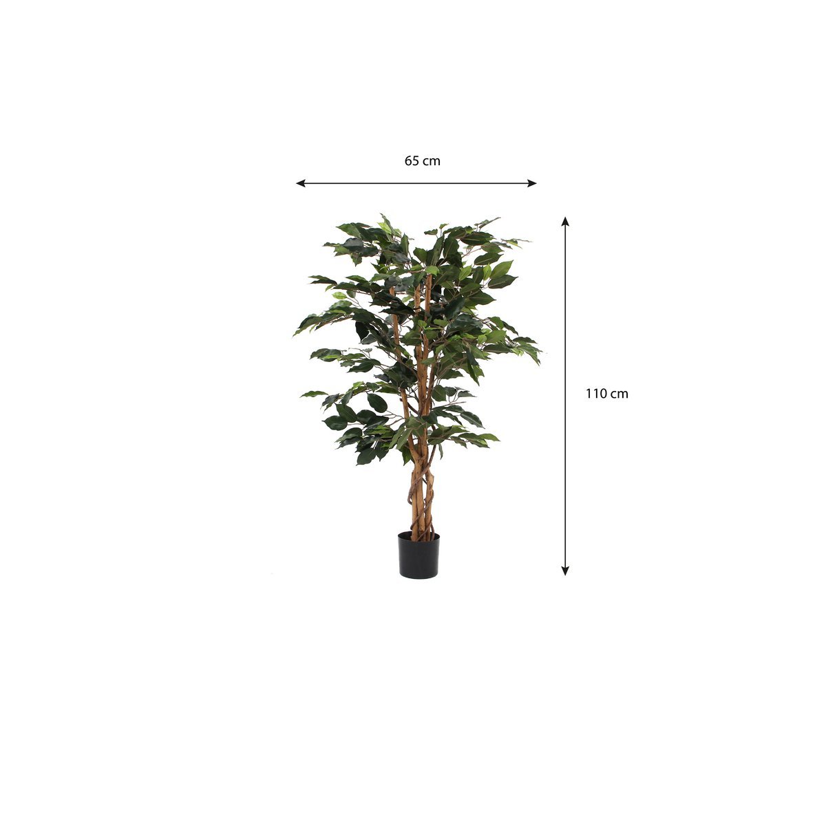 Plante Ficus Artificielle - H110 x Ø65 cm - Vert